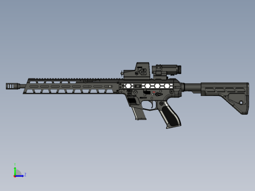 手枪左轮冲锋枪老式狙击步枪设计3D图纸veles-ii-g-1 3 STP左视缩略图