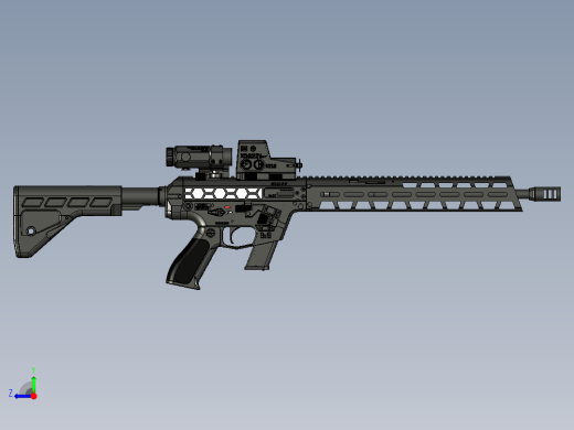 手枪左轮冲锋枪老式狙击步枪设计3D图纸veles-ii-g-1 3 STP右视缩略图