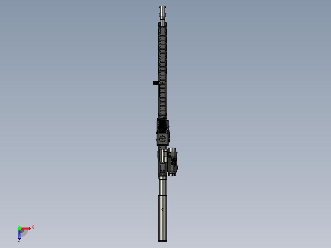 手枪左轮冲锋枪老式狙击步枪设计3D图纸veles-ii-g-1 3 STP俯视图