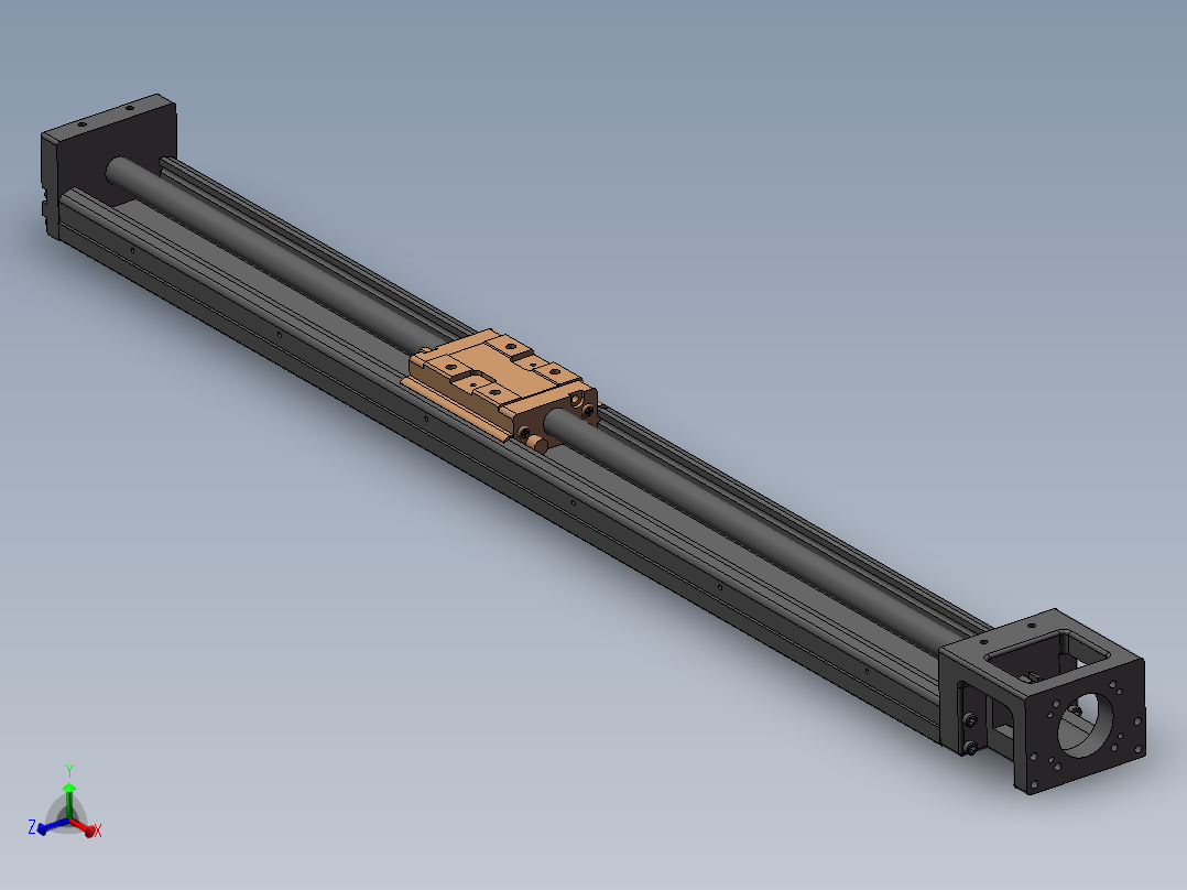 丝杆模组 上银 KK6010P-600A1-F0主视图