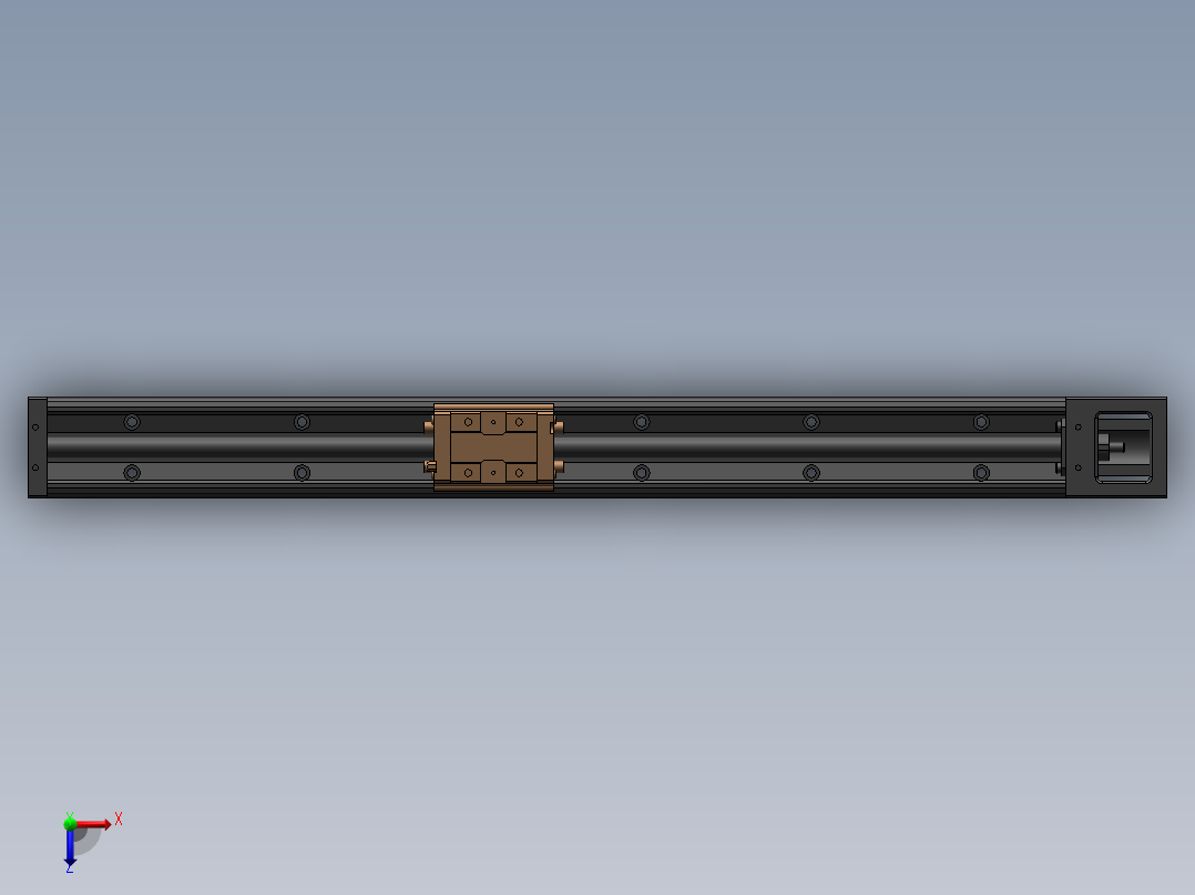 丝杆模组 上银 KK6010P-600A1-F0俯视图