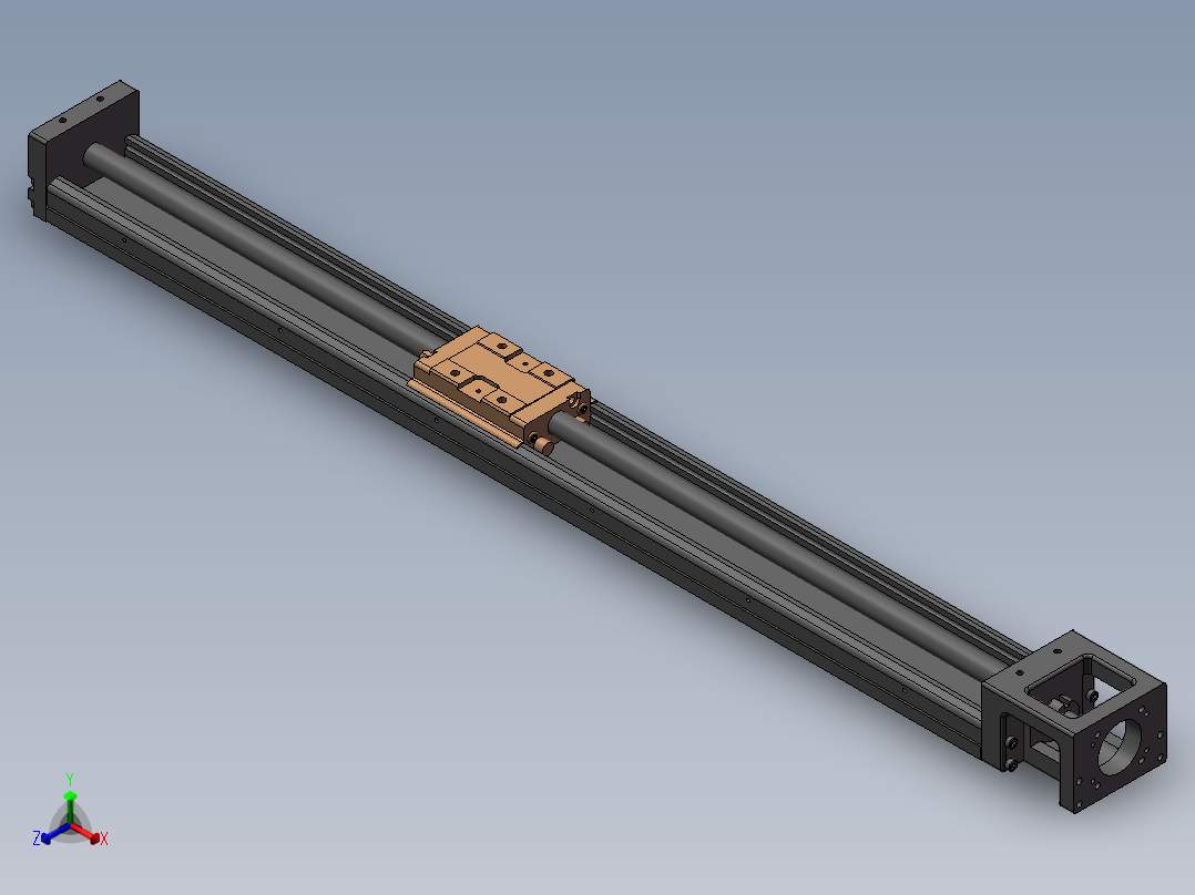 丝杆模组 上银 KK6010P-600A1-F0正等轴测图