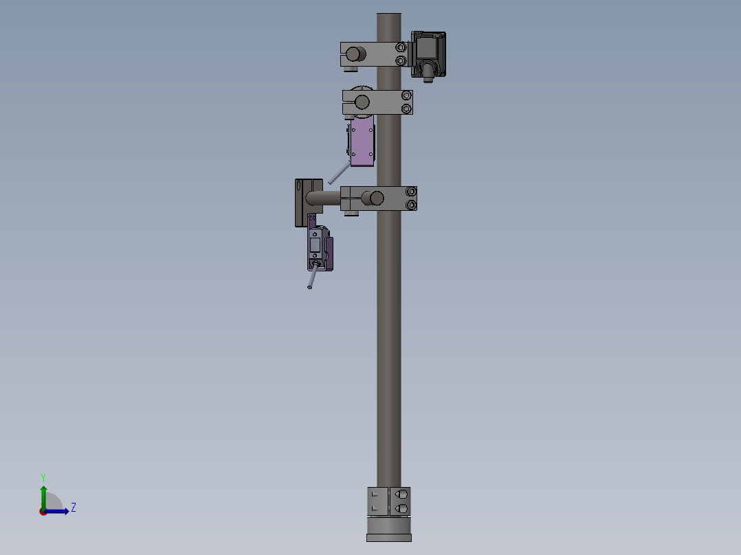 光电传感器调节支架左视图