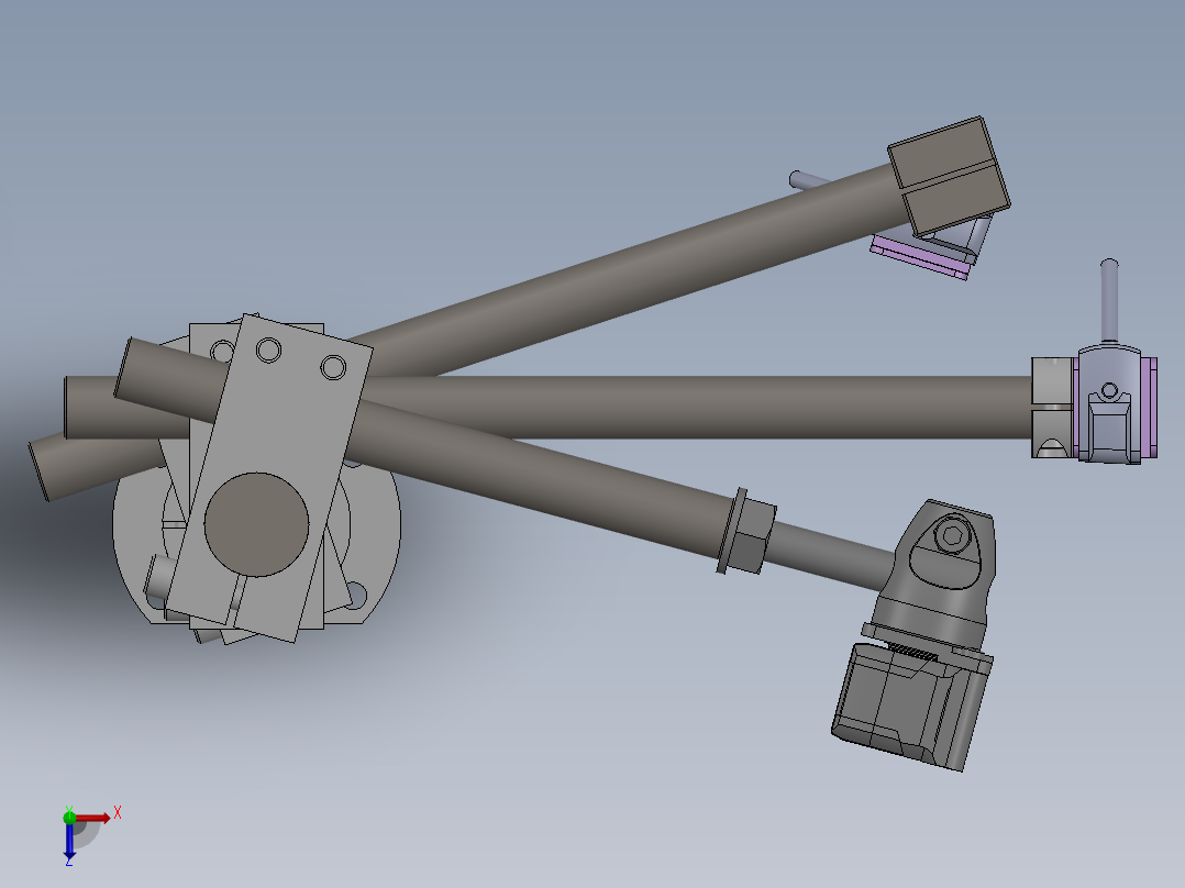光电传感器调节支架俯视图
