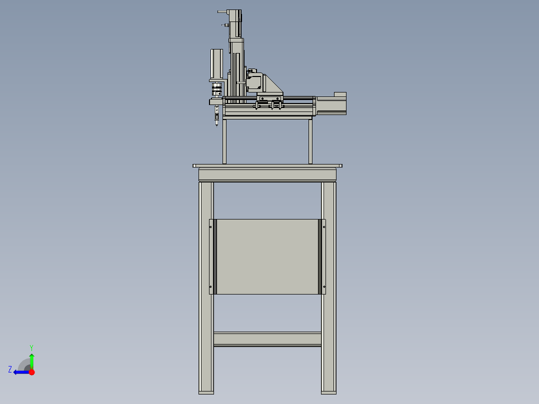 三轴取件机械抓手右视图