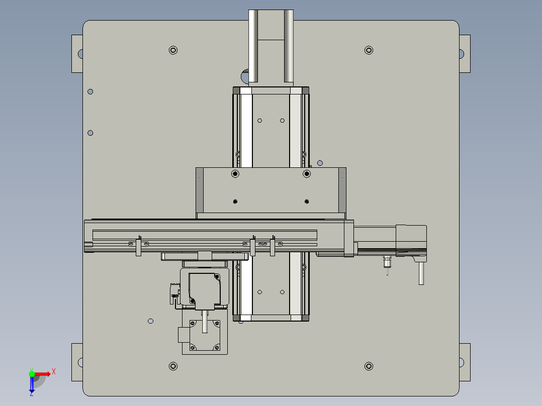 三轴取件机械抓手俯视图