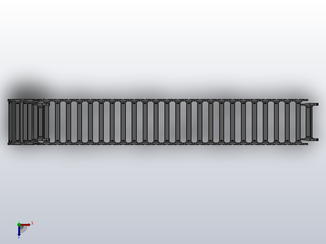 内高35弯曲半径75两侧打开型DA桥式拖链DMD35BDA-35-250-75R-30俯视图