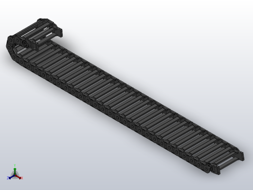 内高35弯曲半径75两侧打开型DA桥式拖链DMD35BDA-35-250-75R-30正等轴测缩略图