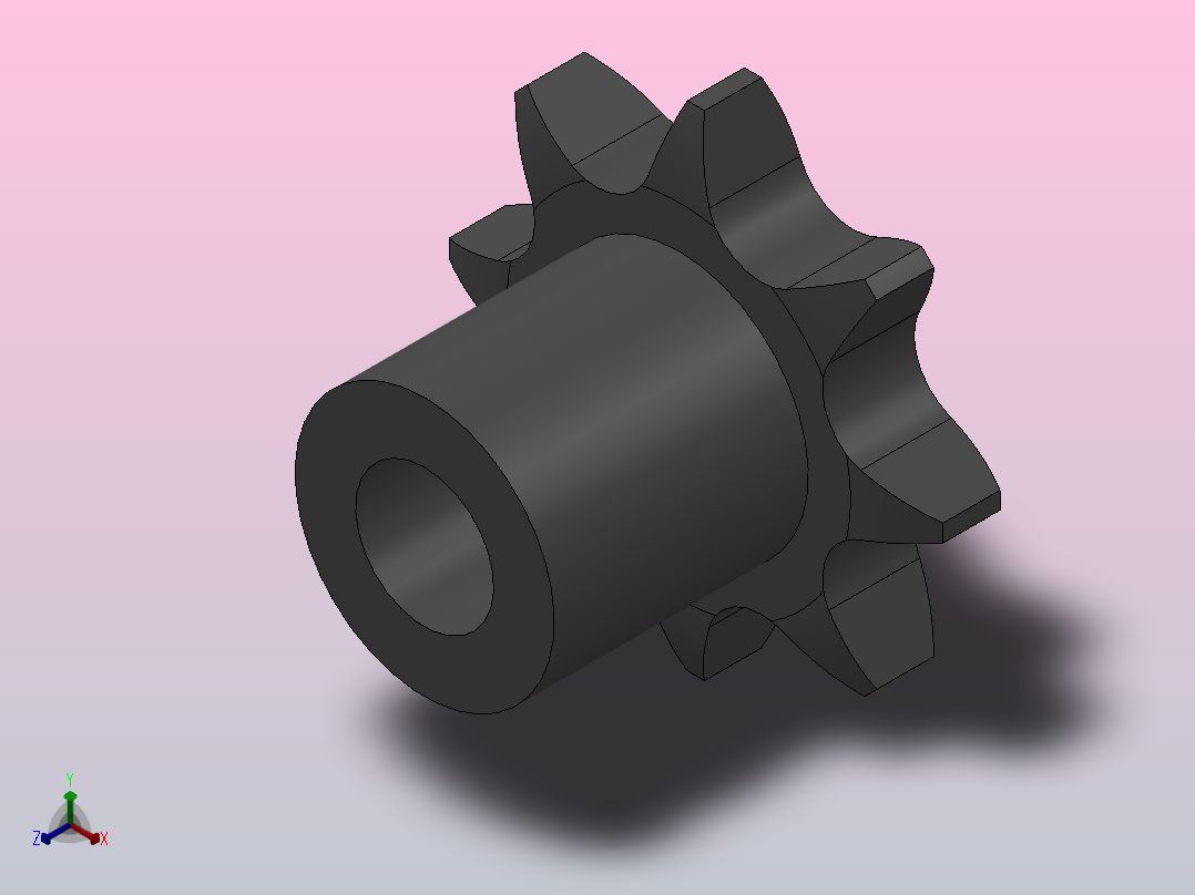 直孔链轮06B型_8-06B-1主视图