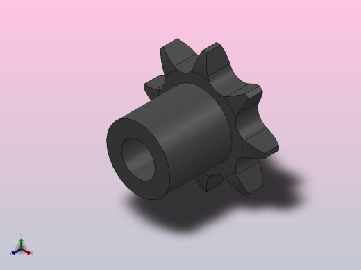 直孔链轮06B型_8-06B-1正等轴测缩略图