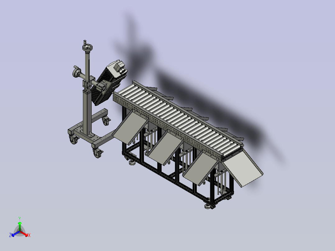 自动化生产线的激光在线打码系统主视图
