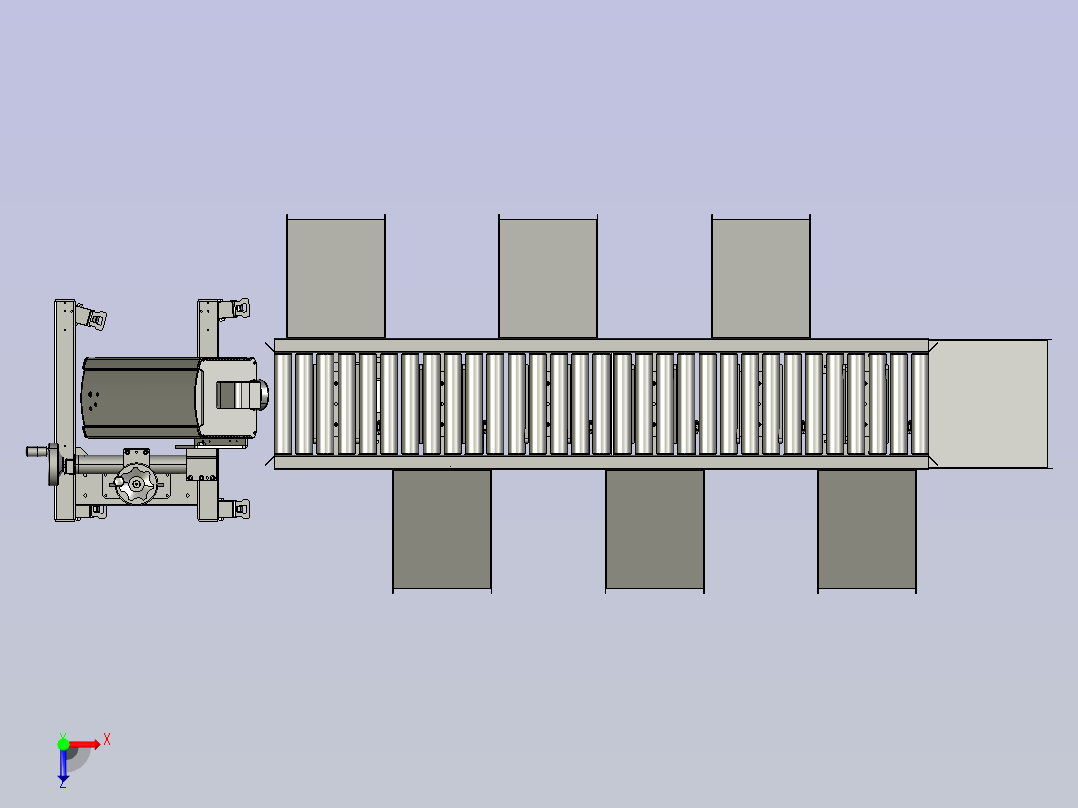 自动化生产线的激光在线打码系统俯视图