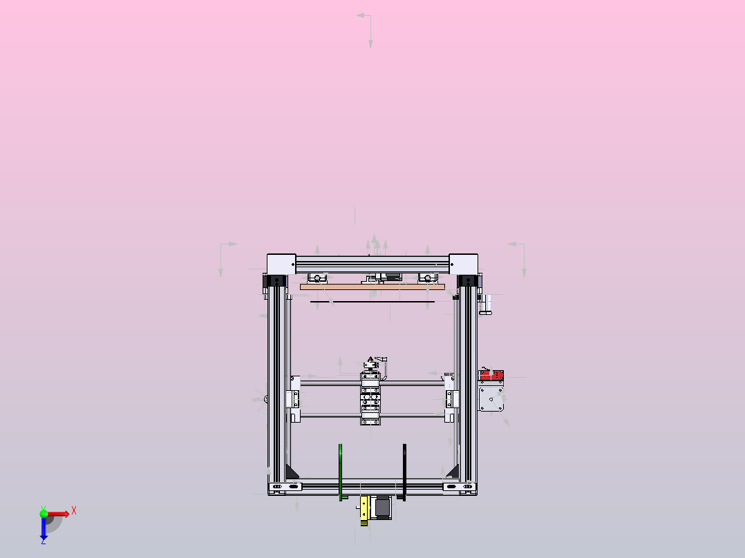 Bruta 3-自制3D打印机俯视图