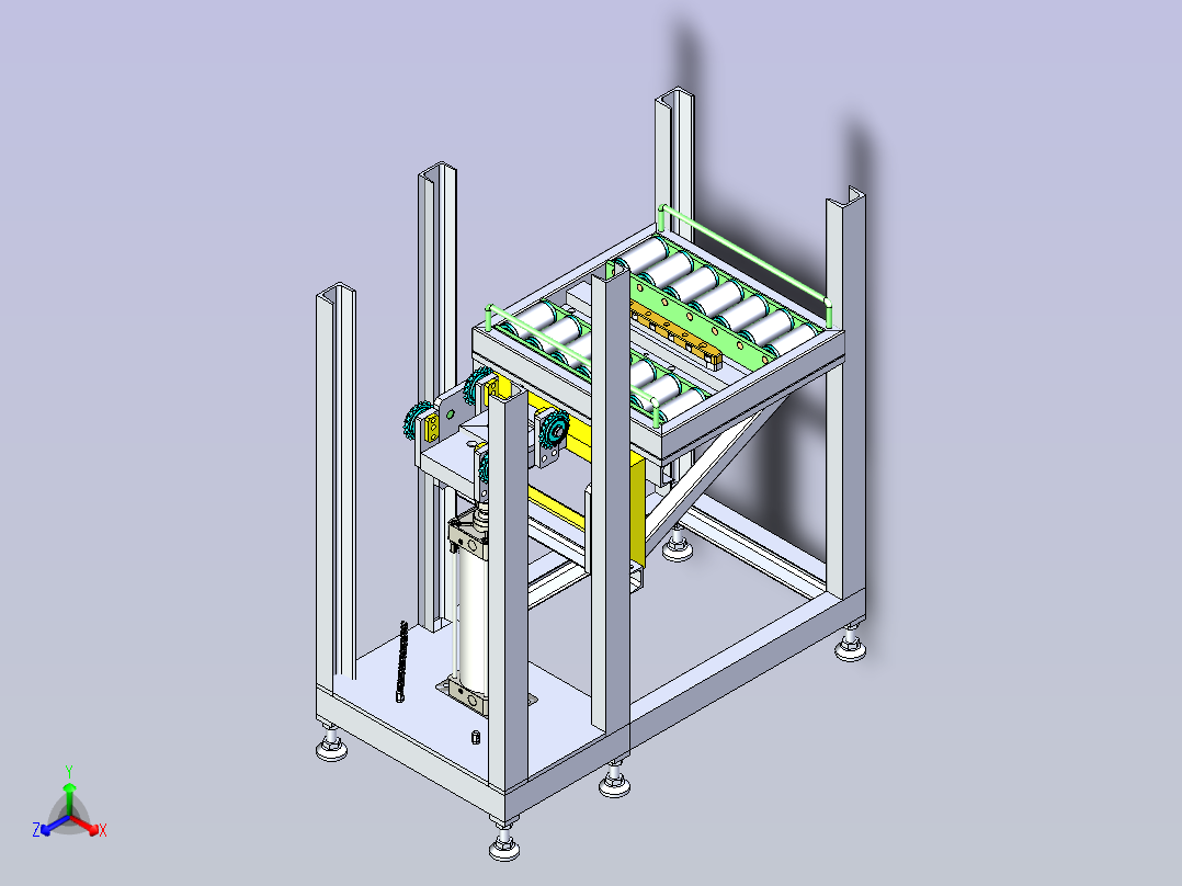 双排滚筒型链条提升机主视图