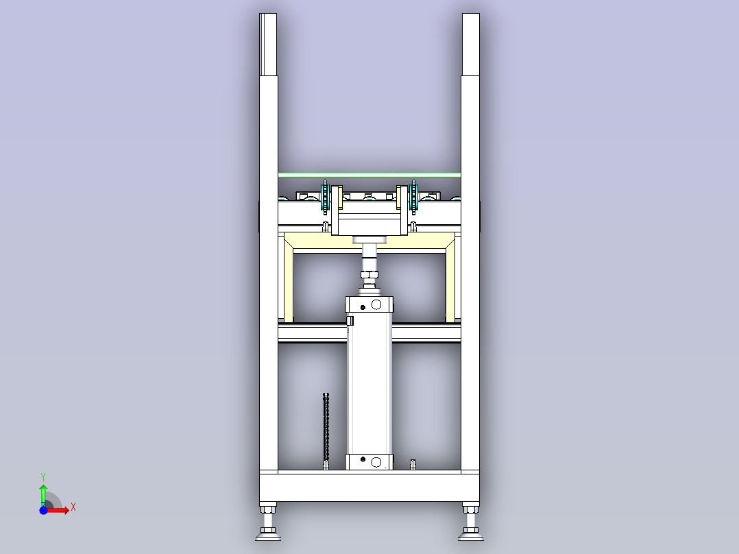 双排滚筒型链条提升机前视图