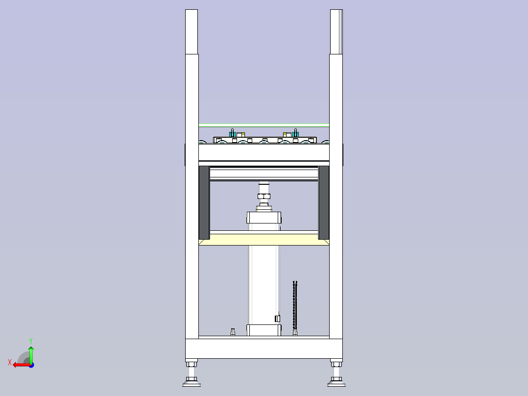 双排滚筒型链条提升机后视图