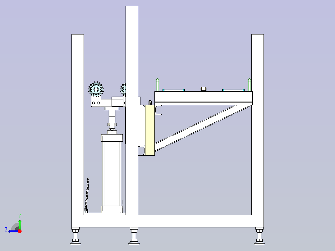 双排滚筒型链条提升机右视图