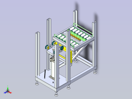 双排滚筒型链条提升机正等轴测缩略图