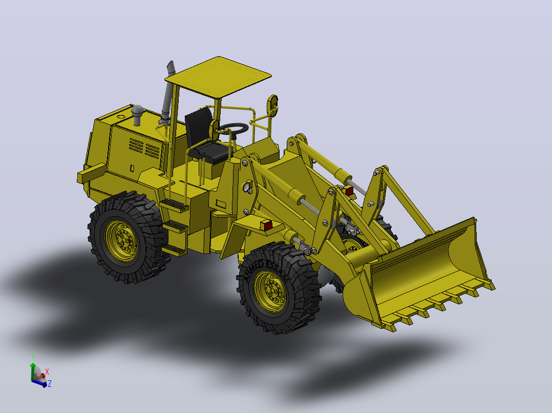 推土机 a-wheel-loader-2 4 SW STL主视图