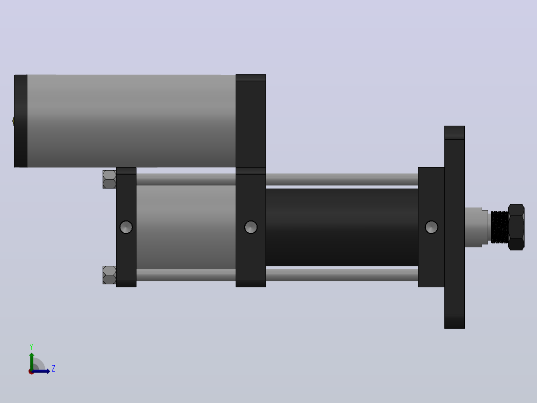 MPT-20T系列标准型[MPT-125-150-5-20T-M1-S1-0°]气压增压缸左视图