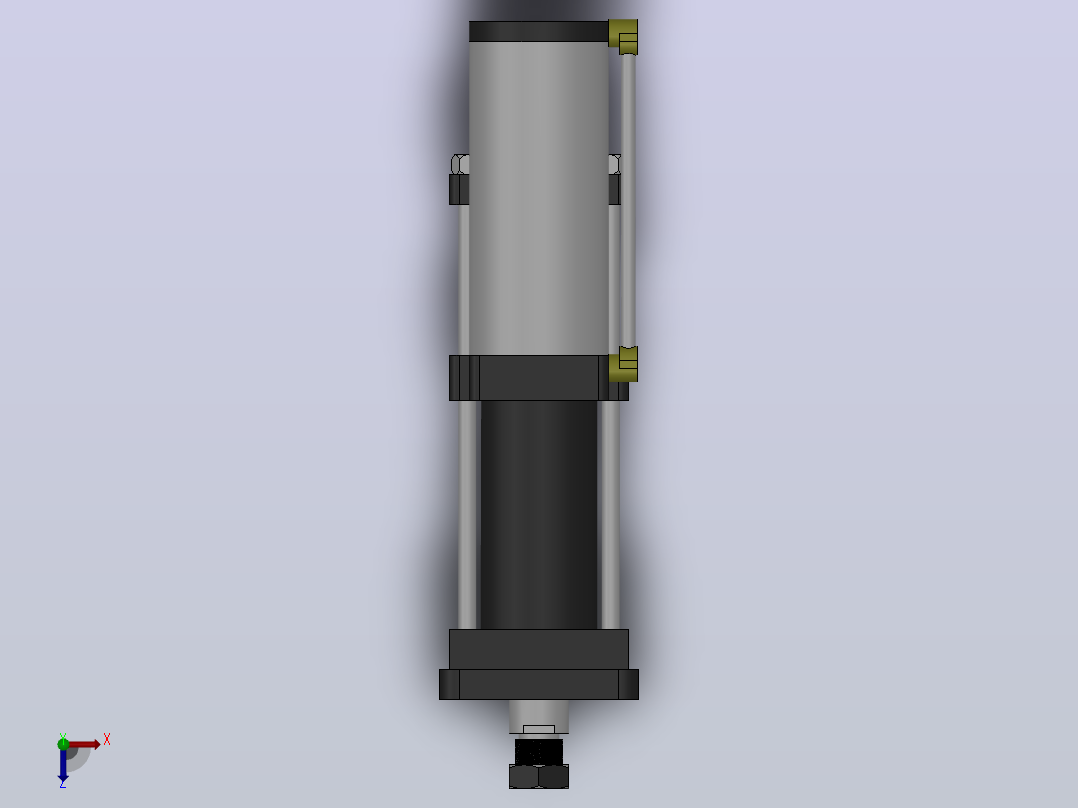 MPT-20T系列标准型[MPT-125-150-5-20T-M1-S1-0°]气压增压缸俯视图