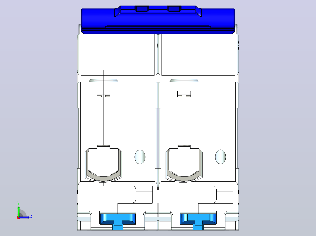 NXB-125G 2P小型断路器三维模型202306左视图