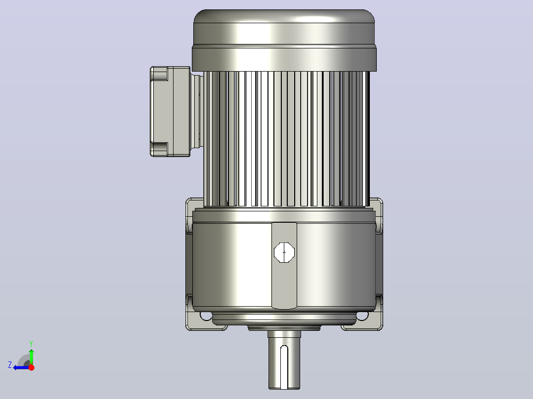0.4KW-CH型卧式三相铝毂（刹车）马达减速机_CH28-400右视图