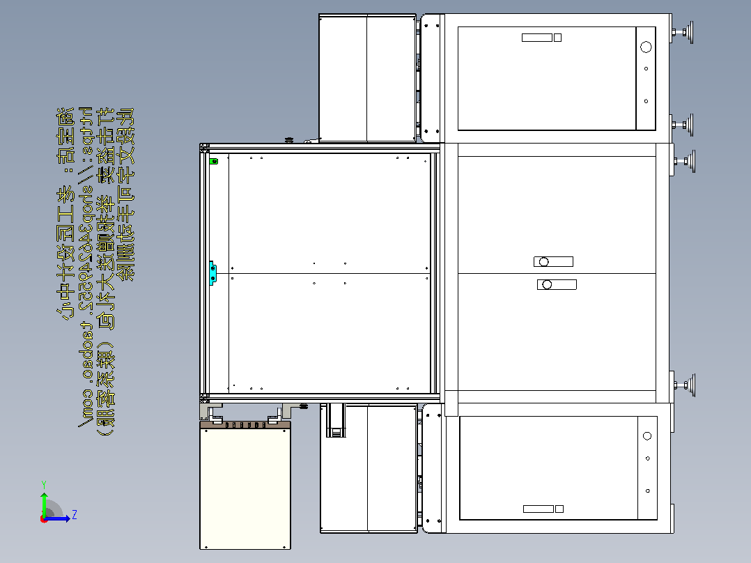 PC板贴标机左视图