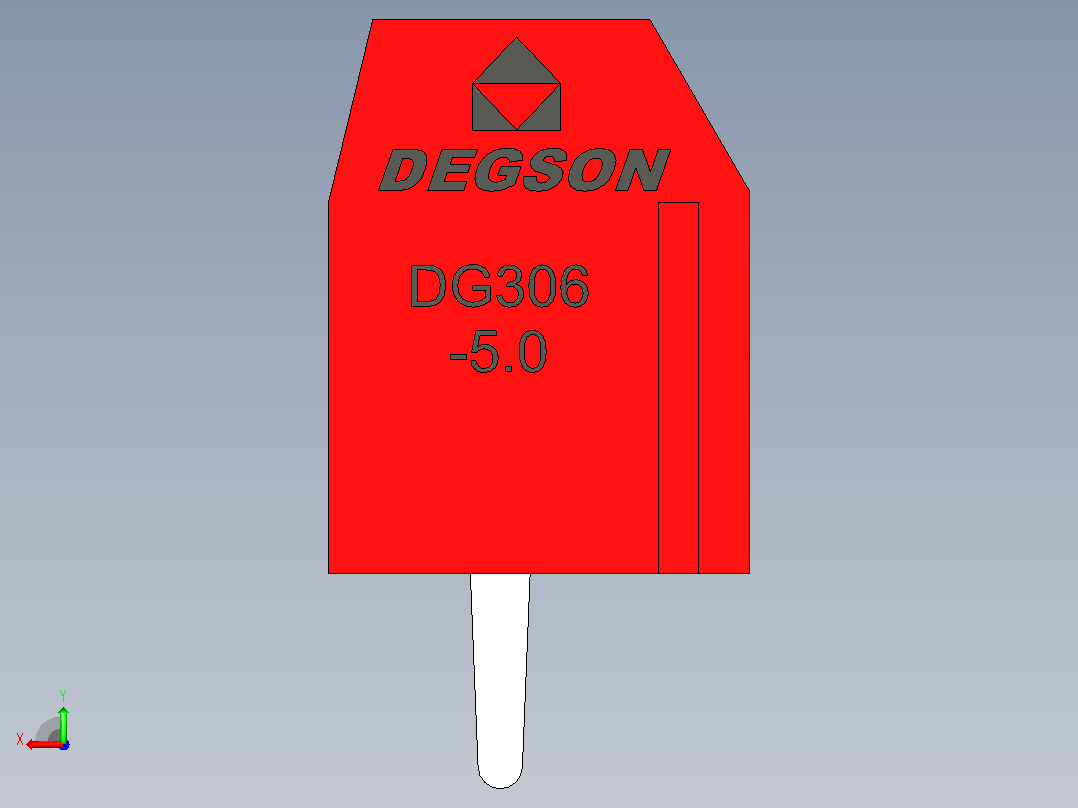 2针DG306 5红色间距5毫米后视图