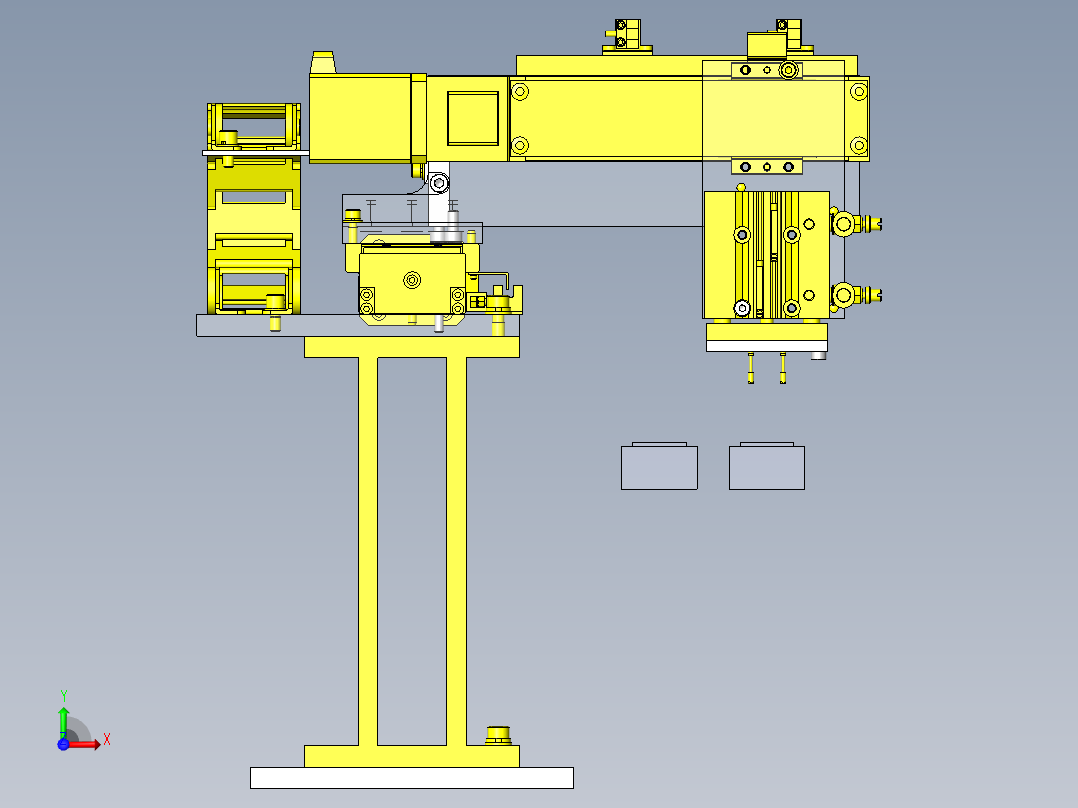 XYZ方向可活动导通检查机构前视图