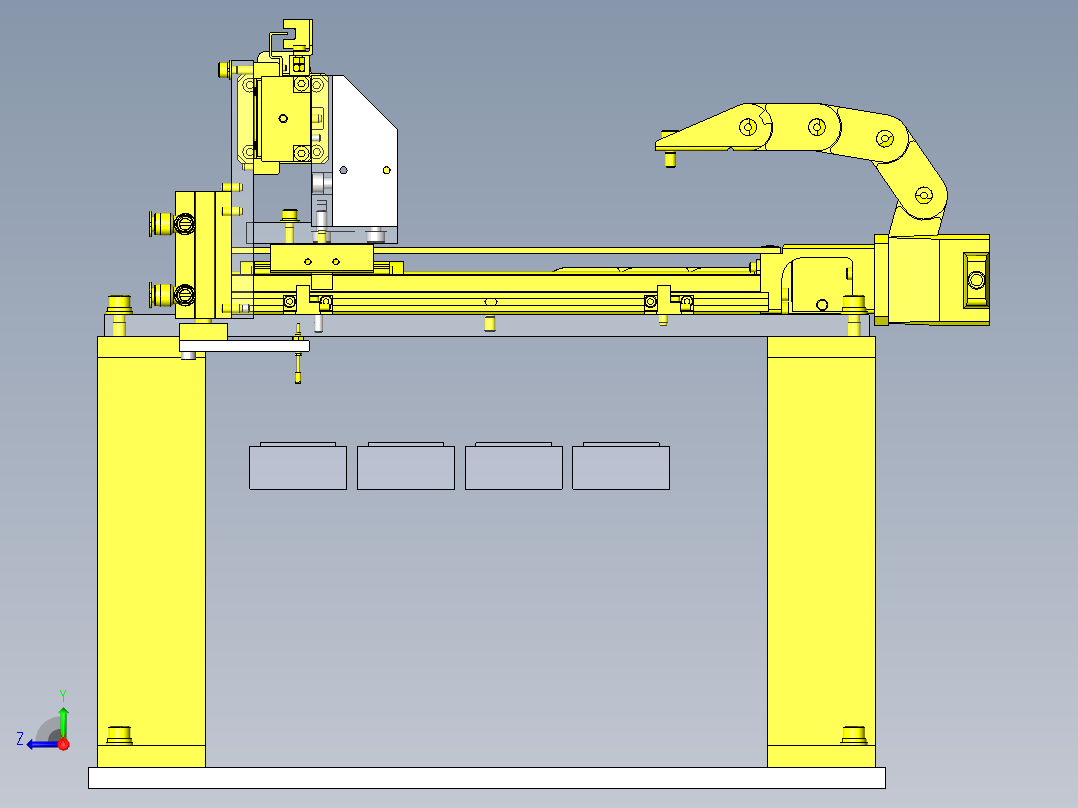 XYZ方向可活动导通检查机构右视图