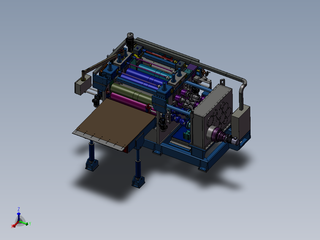 直线整平卷板机3D图纸 E128