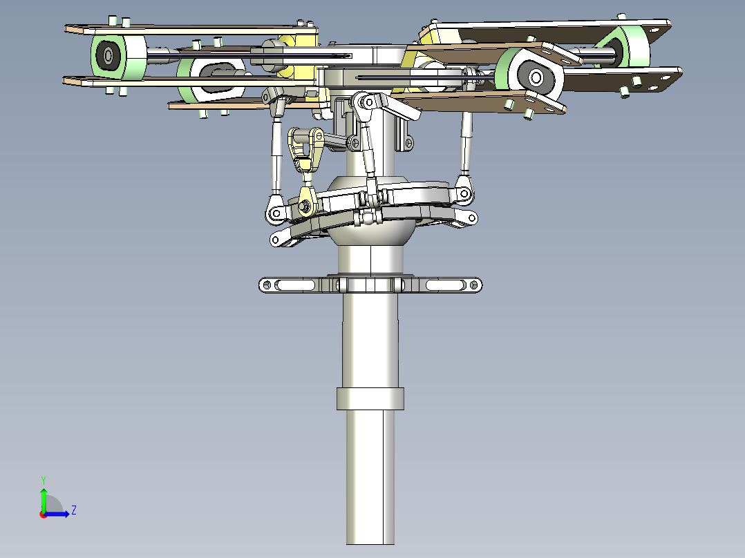 直升机旋翼结构3D模型左视图
