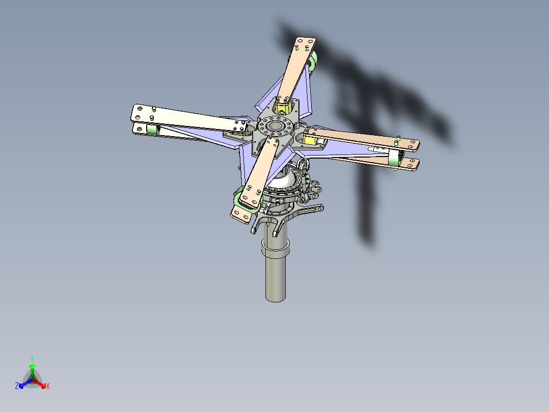 直升机旋翼结构3D模型正等轴测图