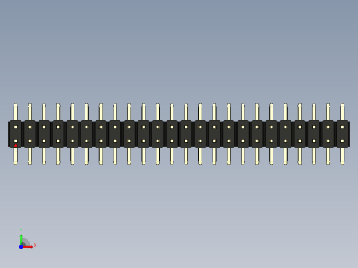 彩色公排针 100mil 2.54mm 系列-DS1022_black_48p_100mil_TypeSMT_rev1.0前视缩略图