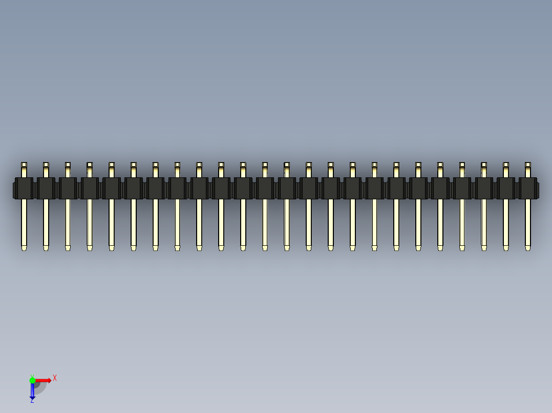 彩色公排针 100mil 2.54mm 系列-DS1022_black_48p_100mil_TypeSMT_rev1.0俯视图