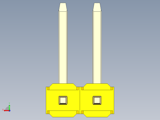 彩色公排针 100mil 2.54mm 系列-DS1022_yellow_02p_100mil_TypeU_rev1.0后视缩略图