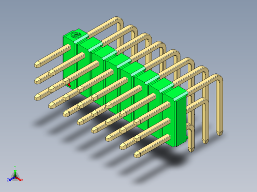 彩色公排针 100mil 2.54mm 系列-DS1022_green_3x08p_100mil_TypeD_rev1.0