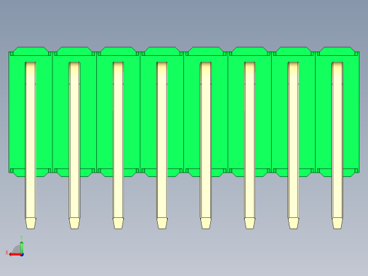 彩色公排针 100mil 2.54mm 系列-DS1022_green_3x08p_100mil_TypeD_rev1.0后视缩略图