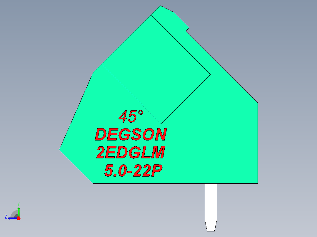 DEGSON 2EDG（M） 系列 5.0mm 螺丝锁紧可插拔接线端子组-2EDGLM-5.0-22P-14-00AH右视图
