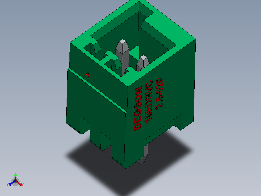DEGSON 15EDG 系列 2.5mm 接线端子包-15EDGVC-2.5-xxP-14-00AH主视图