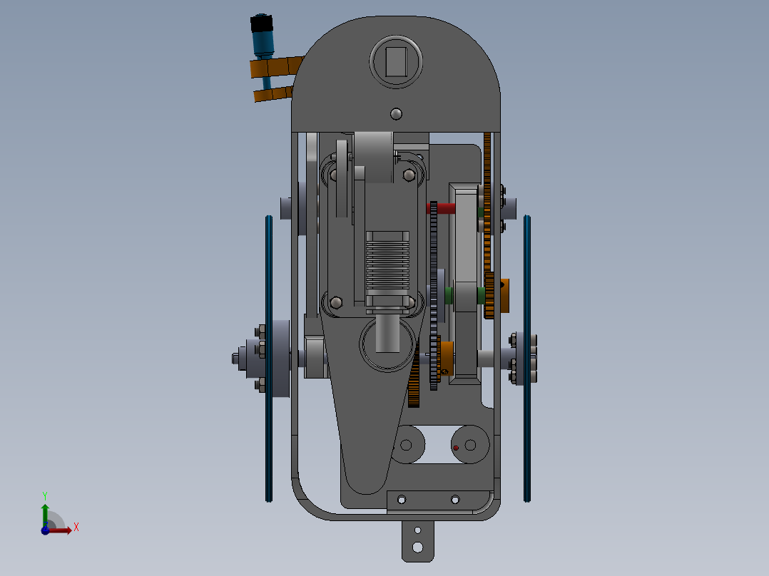02第二辆生物质能小车-顶球结构V1-带凸轮带开关带灯前视图