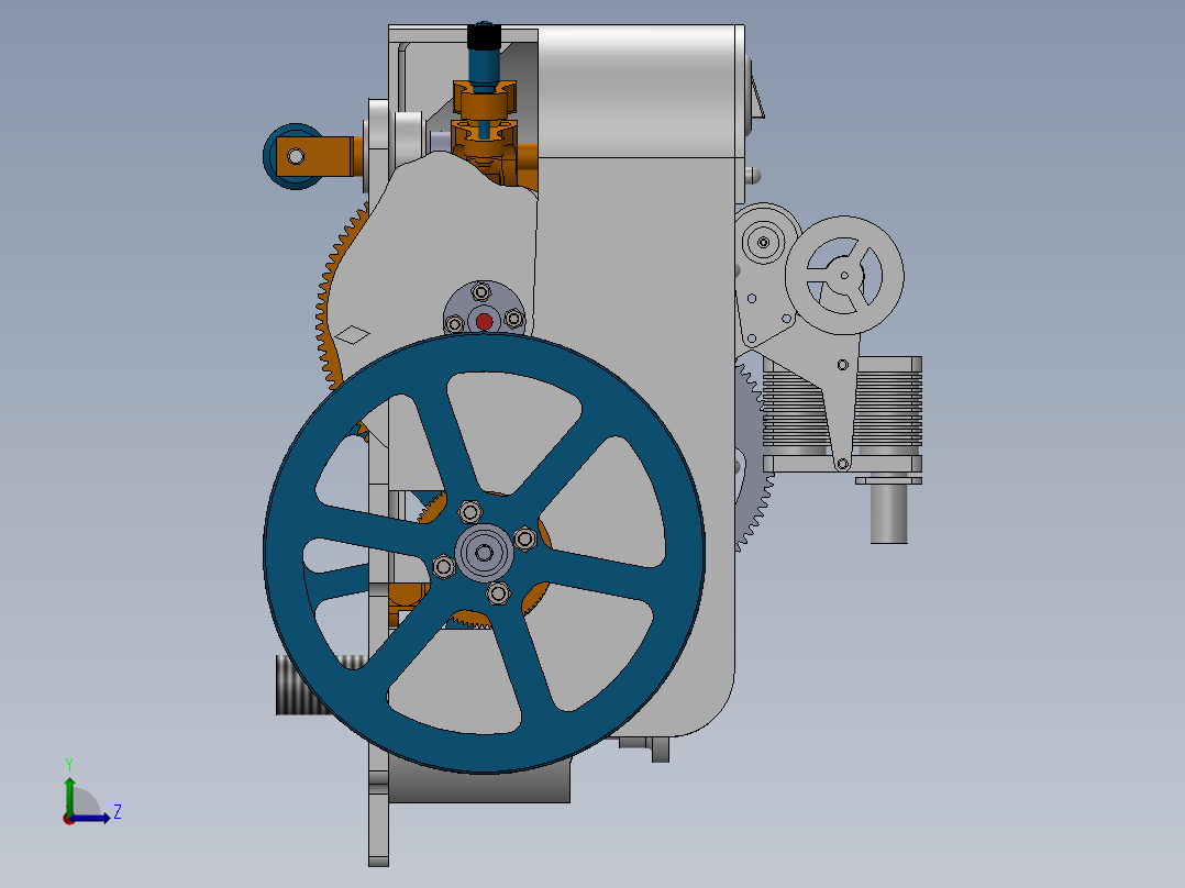 02第二辆生物质能小车-顶球结构V1-带凸轮带开关带灯左视图