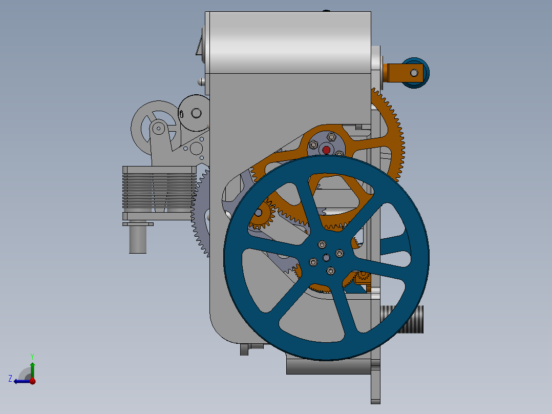 02第二辆生物质能小车-顶球结构V1-带凸轮带开关带灯右视图