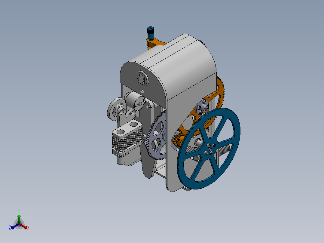 02第二辆生物质能小车-顶球结构V1-带凸轮带开关带灯正等轴测图