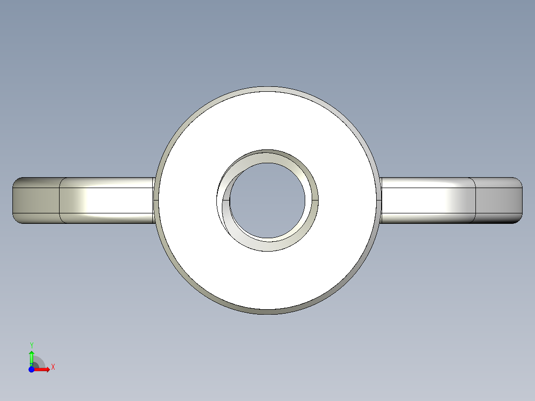 WING NUT 0.25in-20 Thread size 9-16in Base Diameter.IGS前视图