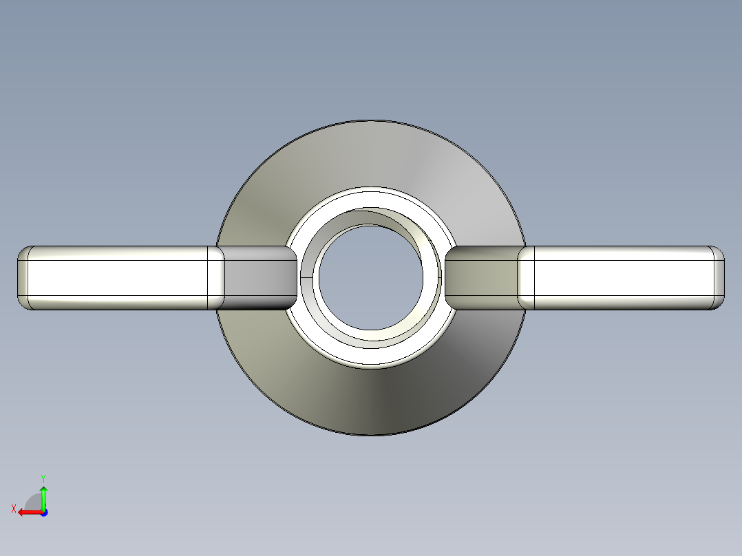 WING NUT 0.25in-20 Thread size 9-16in Base Diameter.IGS后视图