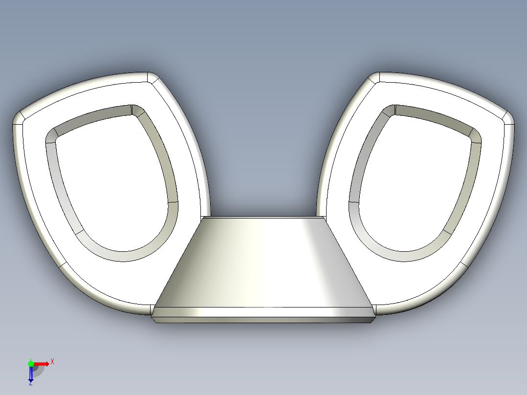 WING NUT 0.25in-20 Thread size 9-16in Base Diameter.IGS俯视图