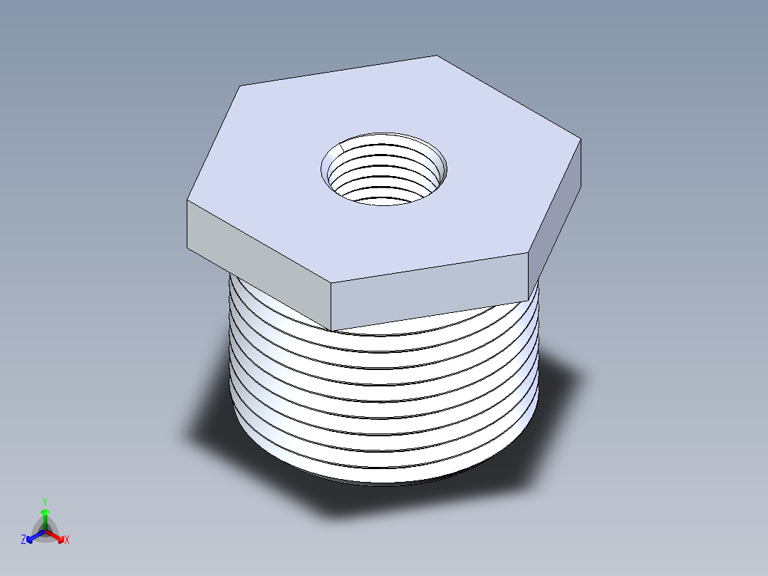 聚氯乙烯配件18-Sch80_ReducerBushing_MPTxFPT_839-128_1in x 0.25in正等轴测图