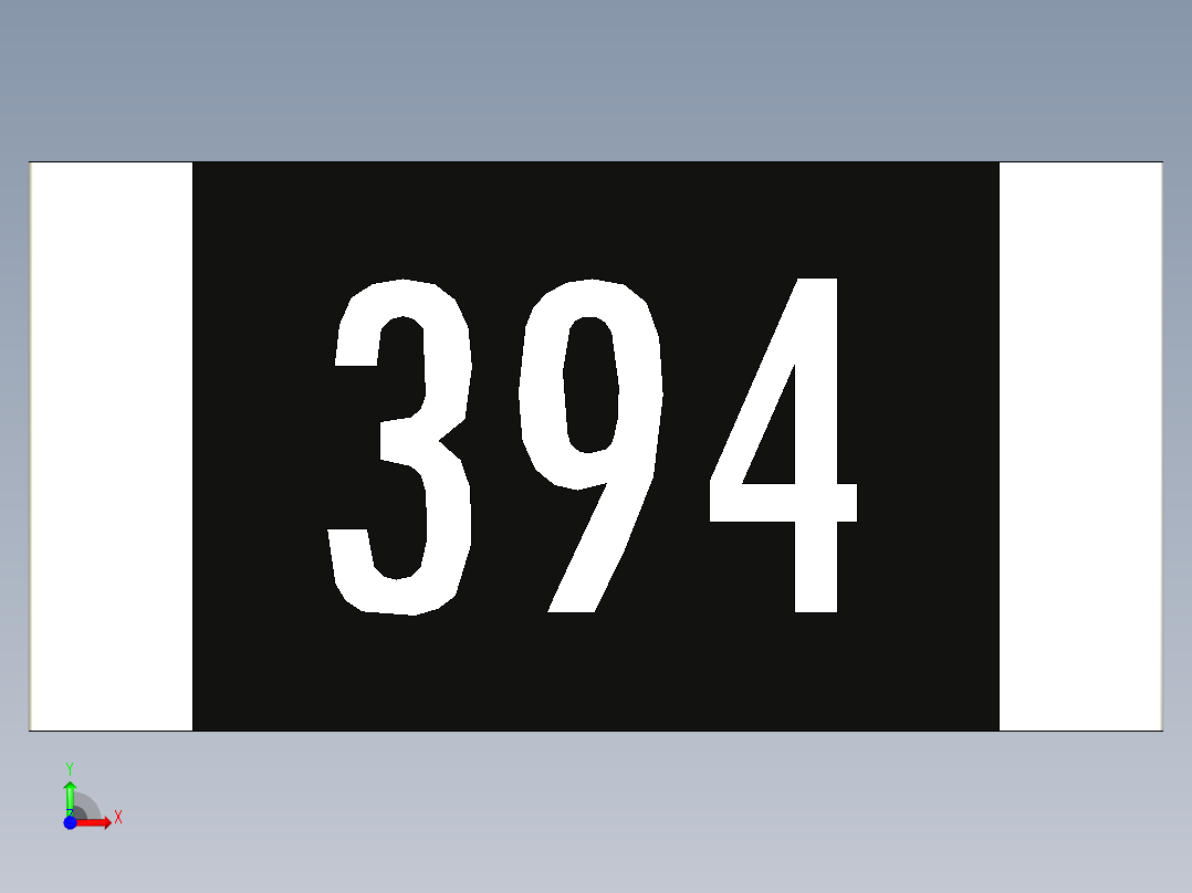 e 12系列贴片电阻SMD，尺寸1206，带数值标记前视图